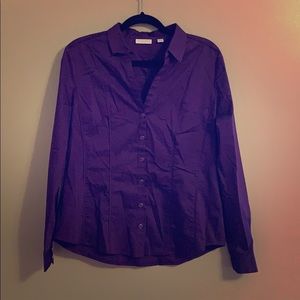 Purple Button-Up Blouse
